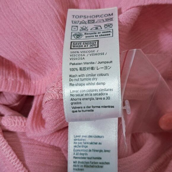 Topshop Women's Pink Sleeveless Vacation Travel Romper One Piece Sz Medium - Picture 8 of 8